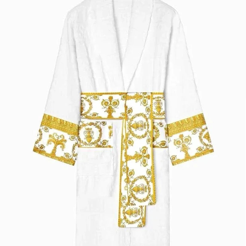 Bathrobe Men Women Sleepwear Long Robe Cotton Luxury Hotel Style Pajamas Homewear Comfortable Plush Loungewear
