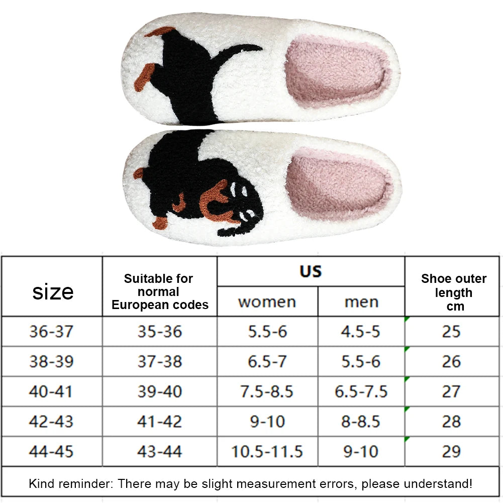 Plush Dachshund Slippers Closed Toe Slippers Comfortable Flat Thermal Slippers Fluffy Home Slippers for Outdoor Indoor Bedroom