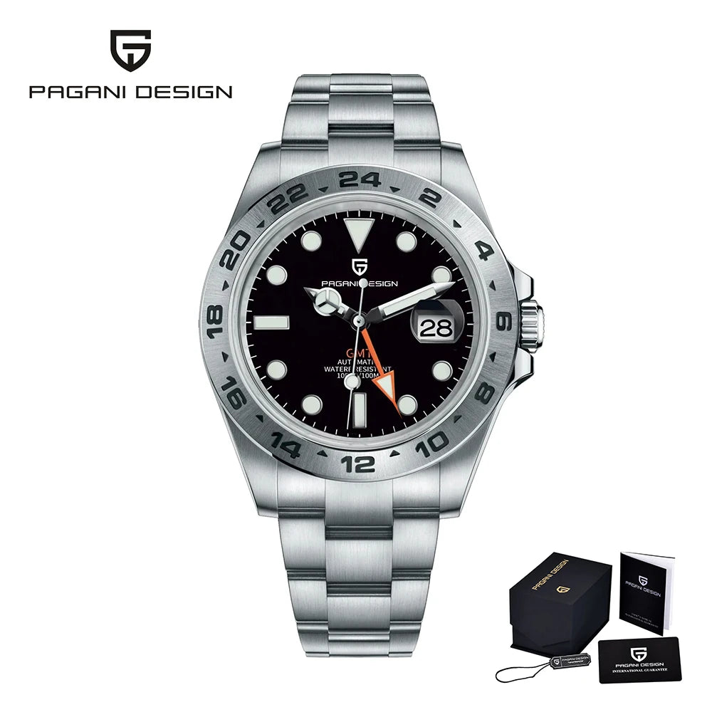 PAGANI Design 2025 New 42MM GMT Watch Men's Automatic Mechanical Watches Sapphire Stainless Steel Waterproof Watch Reloj Hombre