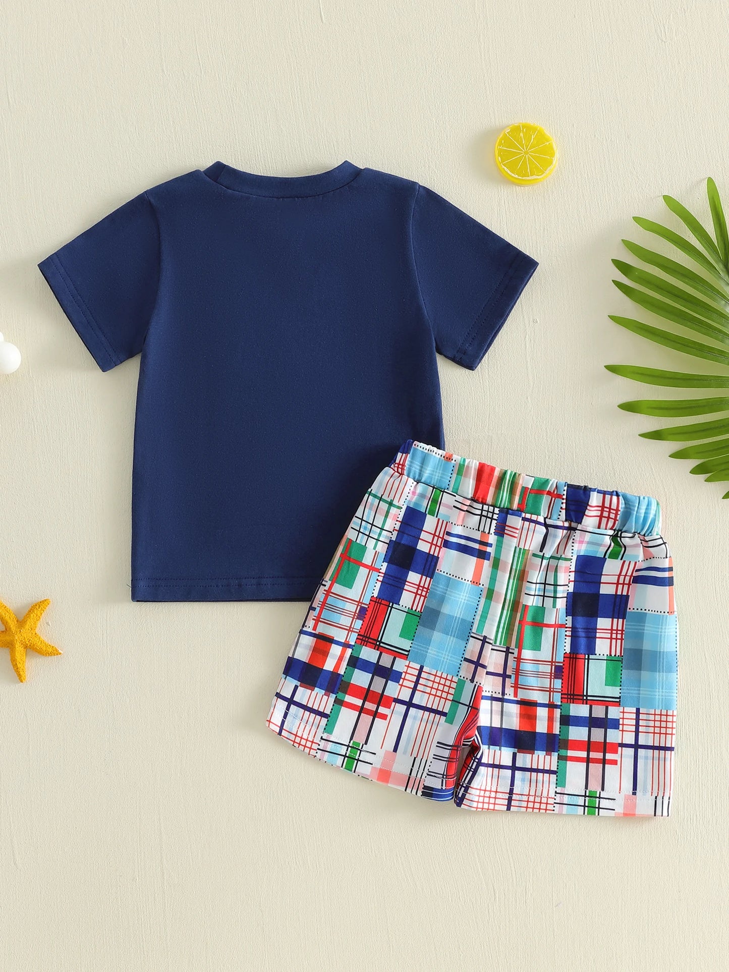 Boys Summer Outfits Cute Dinosaur Print Short Sleeve T-Shirts Elastic Waist Shorts 2Pcs Clothes Set for Toddlers