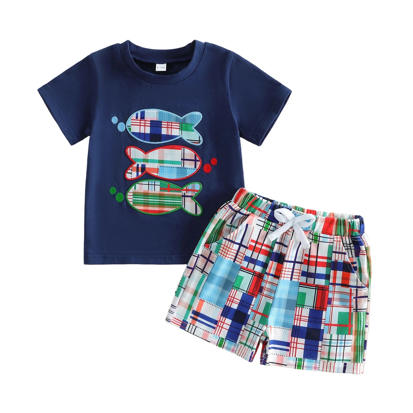 Boys Summer Outfits Cute Dinosaur Print Short Sleeve T-Shirts Elastic Waist Shorts 2Pcs Clothes Set for Toddlers