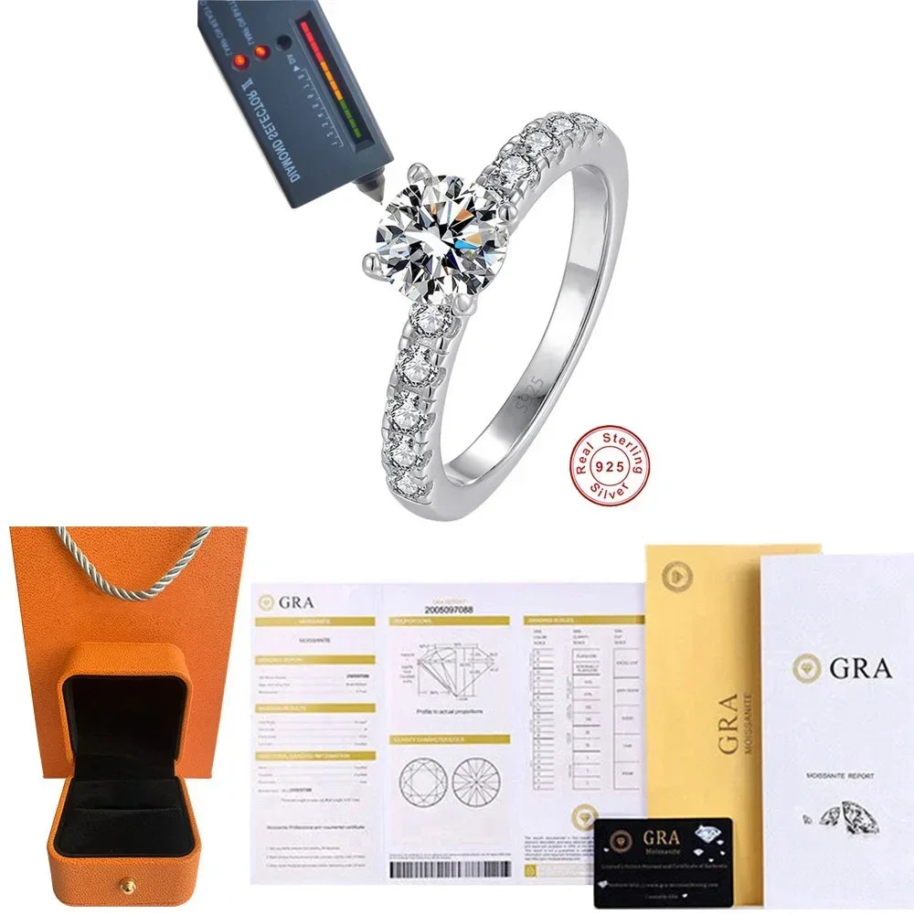 Cbtb Exquisite D Colur 1-3 Carat Moissanite Four Claw Ring for Women Wedding Eternal Jewelry