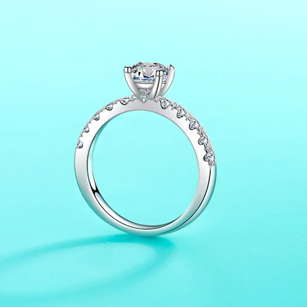 Cbtb Exquisite D Colur 1-3 Carat Moissanite Four Claw Ring for Women Wedding Eternal Jewelry