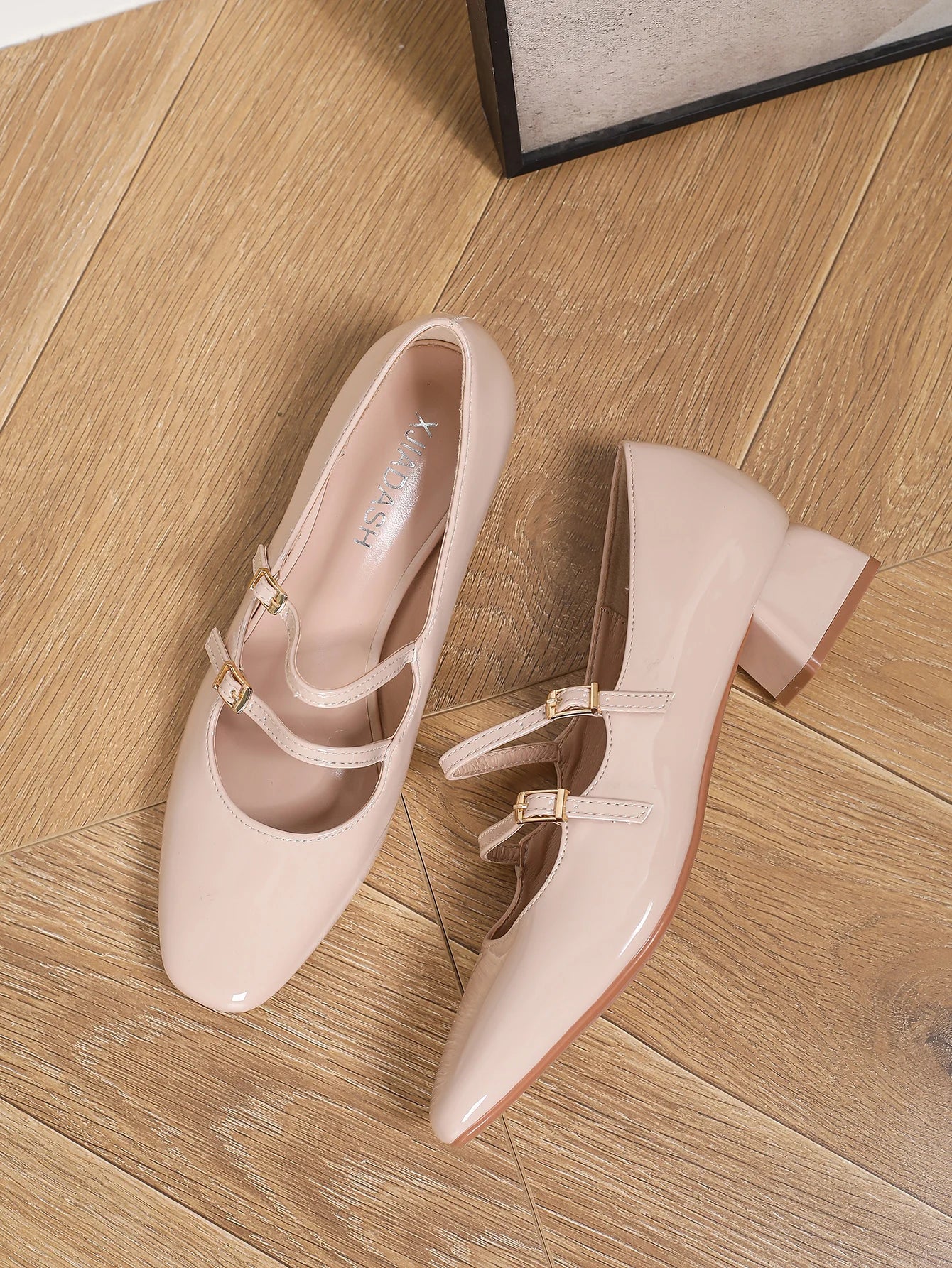 French Mary Jane shoes, small leather shoes, thick heels, women's shallow mouth single shoes