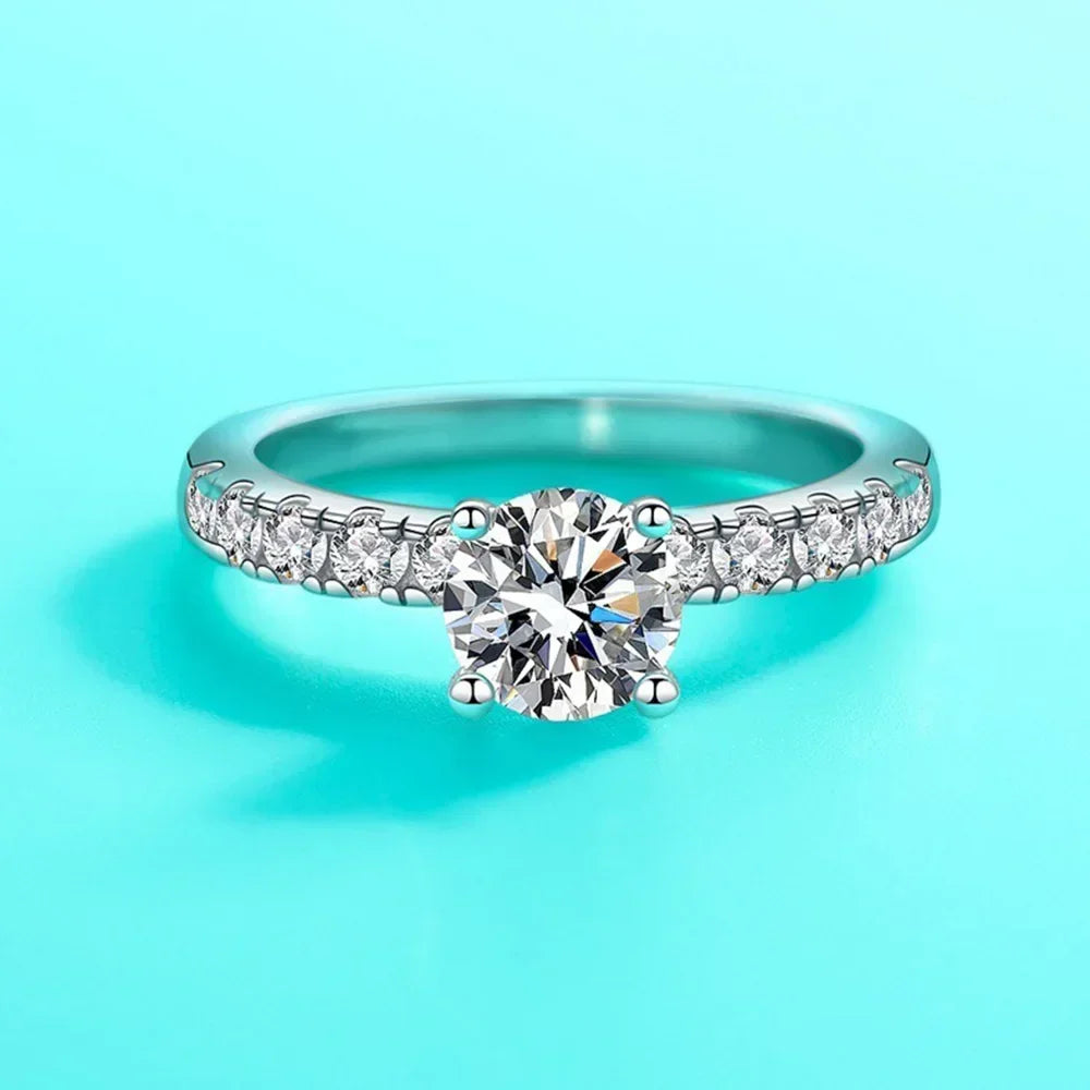 Cbtb Exquisite D Colur 1-3 Carat Moissanite Four Claw Ring for Women Wedding Eternal Jewelry