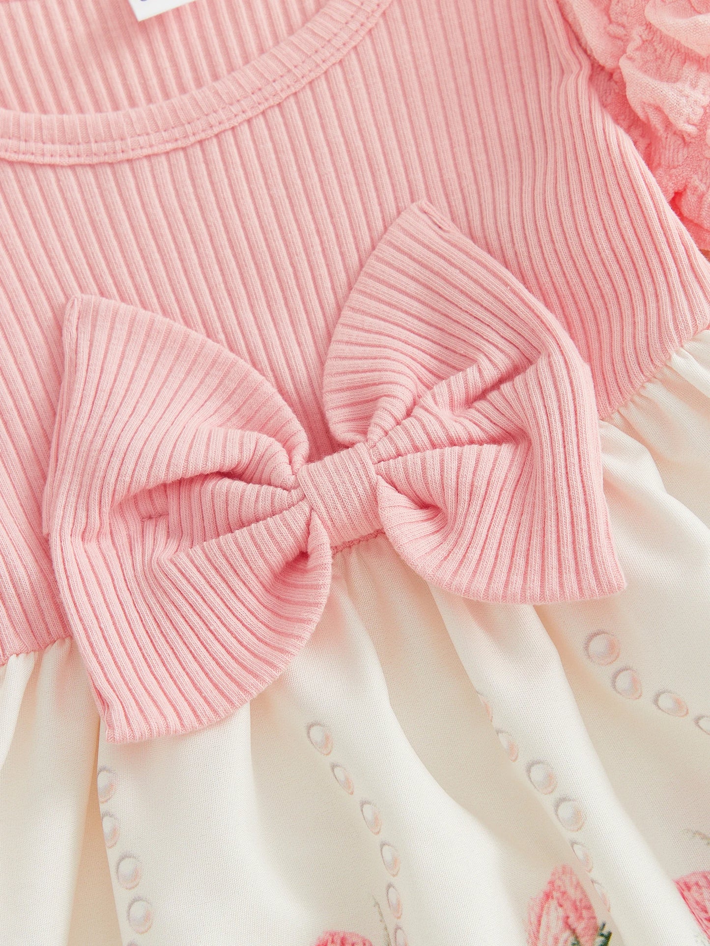 Adorable Infant Girls Ruffle Sleeve Romper Set with Matching Headband - Stylish Floral Print Outfit for Summer Fun
