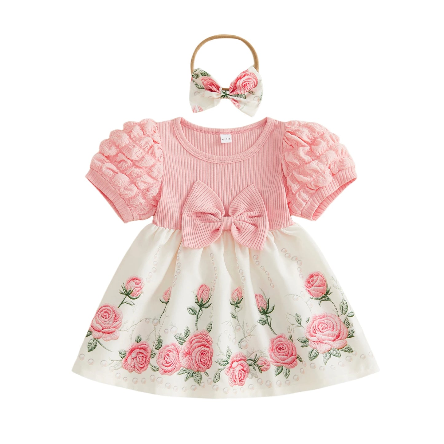Adorable Infant Girls Ruffle Sleeve Romper Set with Matching Headband - Stylish Floral Print Outfit for Summer Fun