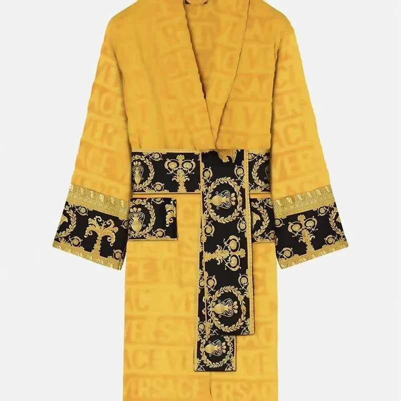 Bathrobe Men Women Sleepwear Long Robe Cotton Luxury Hotel Style Pajamas Homewear Comfortable Plush Loungewear