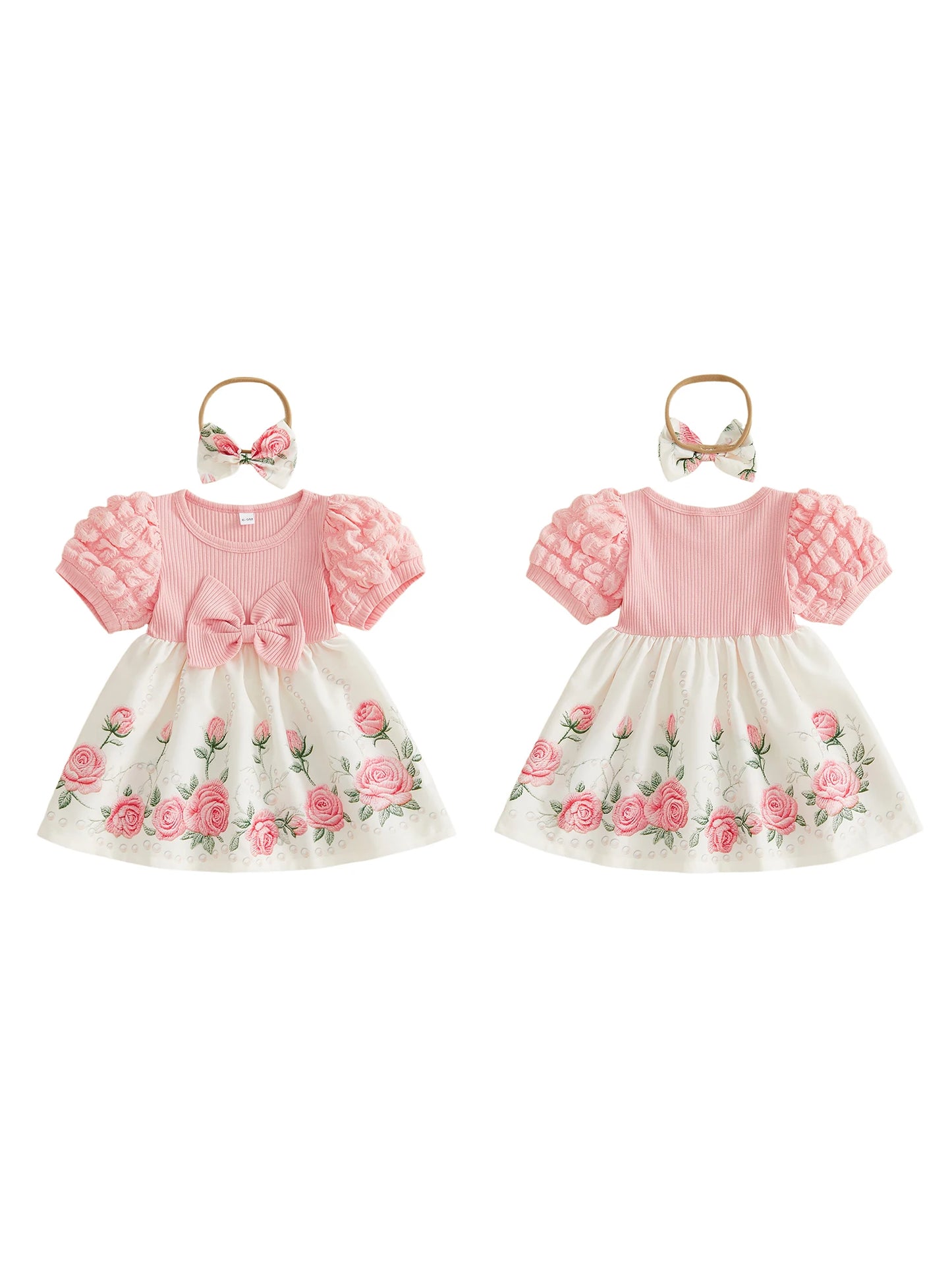 Adorable Infant Girls Ruffle Sleeve Romper Set with Matching Headband - Stylish Floral Print Outfit for Summer Fun